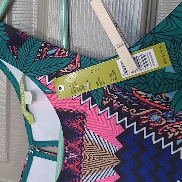 NWT Gianni Bini floral globe trotter boho bodycon midi halter dress size medium - Picture 6 of 9